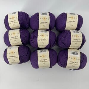 Rowan Cotton Glace 867 Precious Purple Same Dye Lot 9 Skeins 100% Cotton Yarn